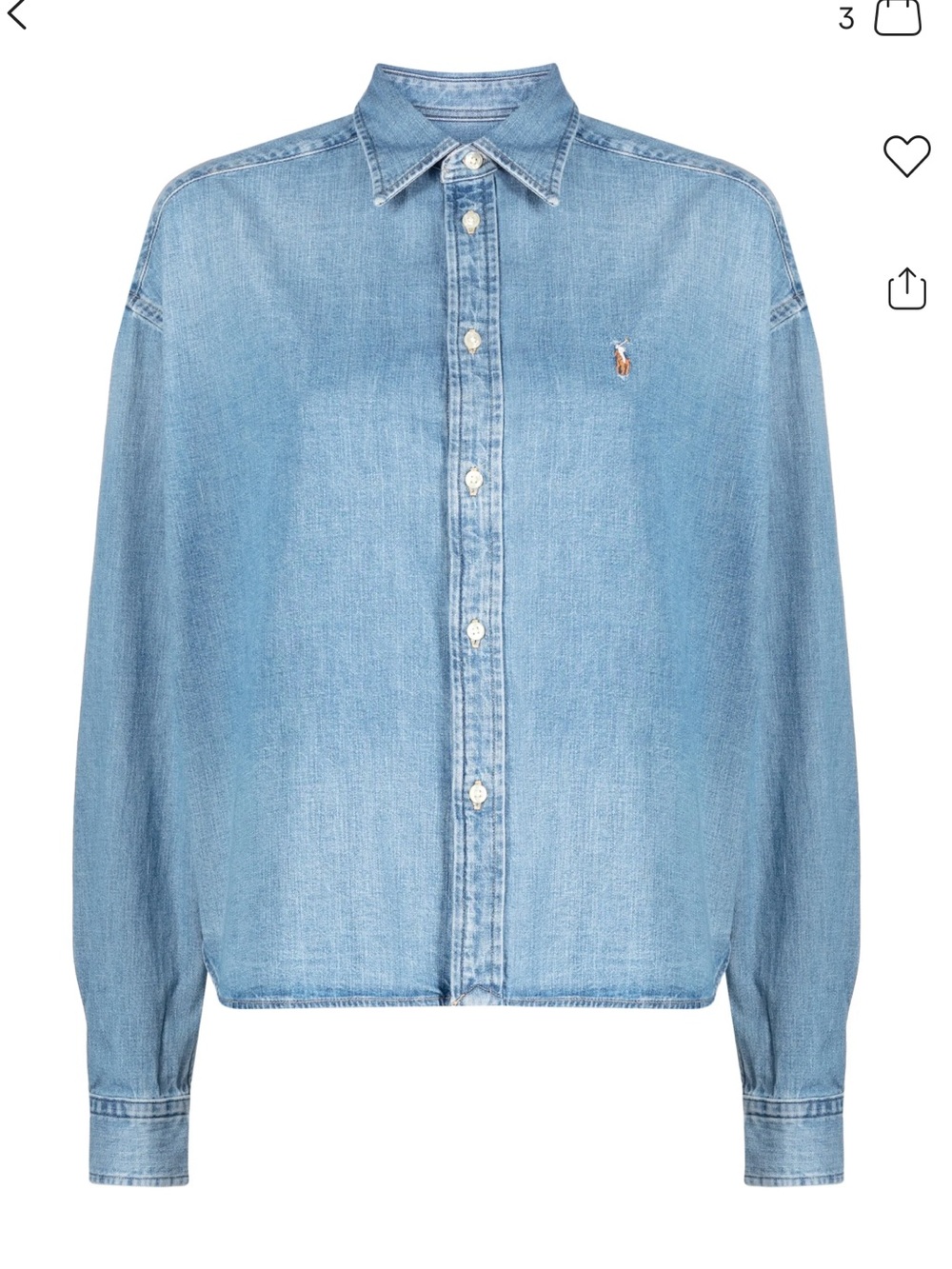 Polo Ralph Lauren Cropped Boxy Denim Button Down